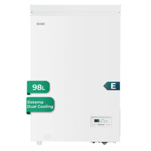 Congelador horizontal Svan Dual Cooling 98L E 84,65cm 53,8cm 52cm Blanco Display 1C Modo Super