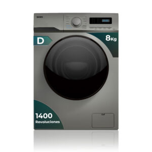 Lavadora Svan 8kg 1400rpm D 85cm 59,5cm 51,8cm Inox Display Inverter Vapor Puerta XXL T.Diamante