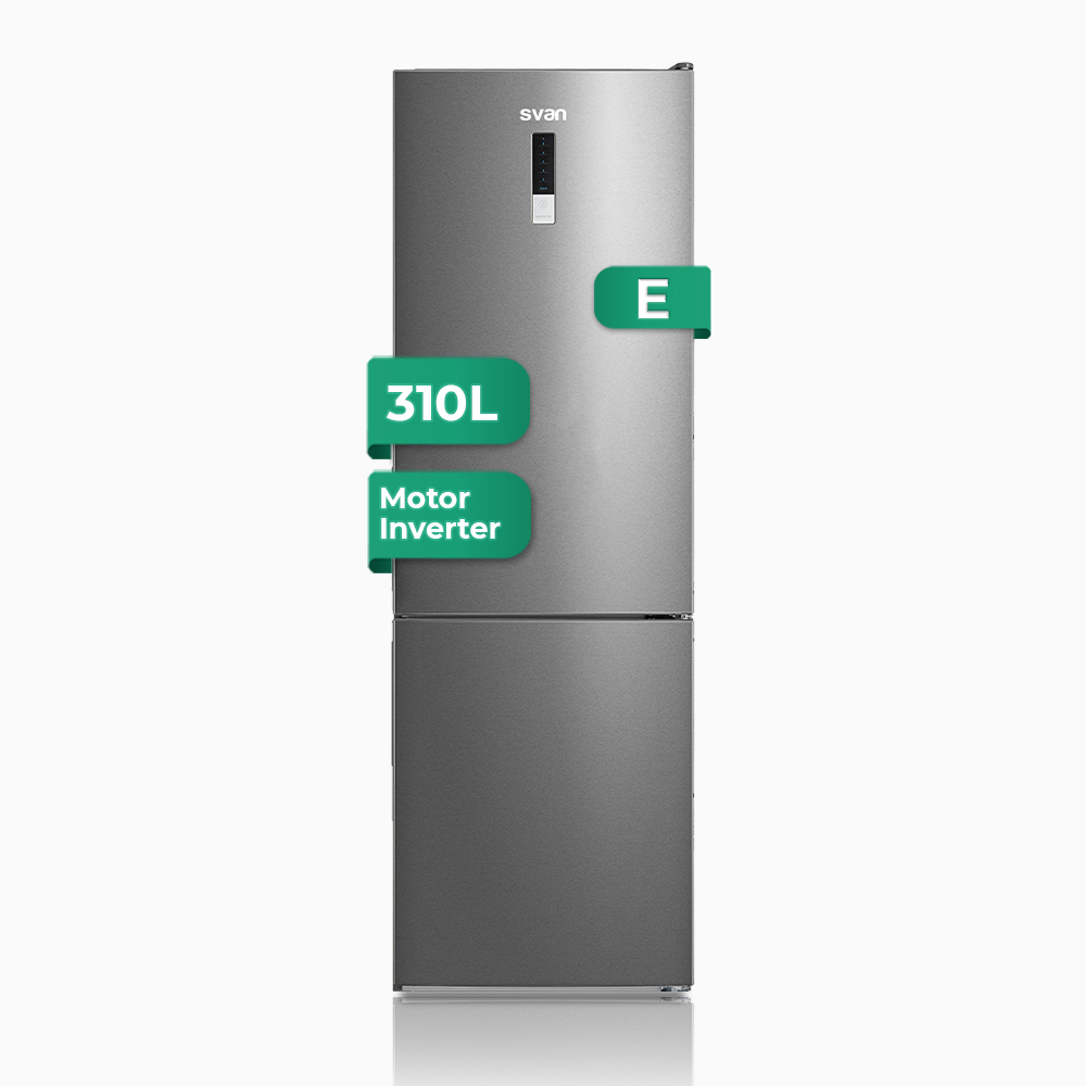 Combi Svan No Frost E 188cm 59,5cm 63cm Inox Electronic Inverter 90º Porta