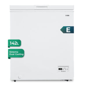 Congélateur horizontal Svan Dual Cooling 142L E 84,65cm 69,8cm 52cm Blanc Affichage 1C Super Mode