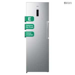 Congelador vertical Svan No Frost 274L E 185,5cm 59,5cm 71,5cm Inox Display táctil Modo Eco