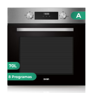 Horno Multifunción Svan 70L A 59,5cm 59,5cm 57,5cm Inox Display 8P G.Telescópicas