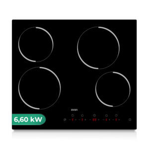 Placa Vitrocerámica Svan 6600W 5,1cm 59cm 52cm Cristal negro Táctil 4Z
