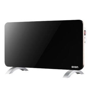 Radiatore piatto Svan 1 elemento 2 livelli 1500W vetro nero manuale