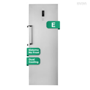 Congelador vertical Svan Dual Cooling 380L A++ 185cm 70cm 77cm Inox Display táctil