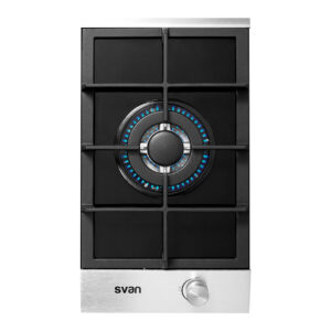 Piano cottura a gas Butano Svan 3400W 10cm 29,4cm 51cm Vetro Nero Manuale Auto Ig. 1Q Wok Gas Kit Forge Gas