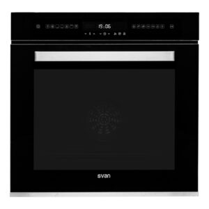 Horno Multifunción Svan 78L A 59,5cm 59,5cm 57,5cm Cristal negro Display táctil 10P Cortina aire