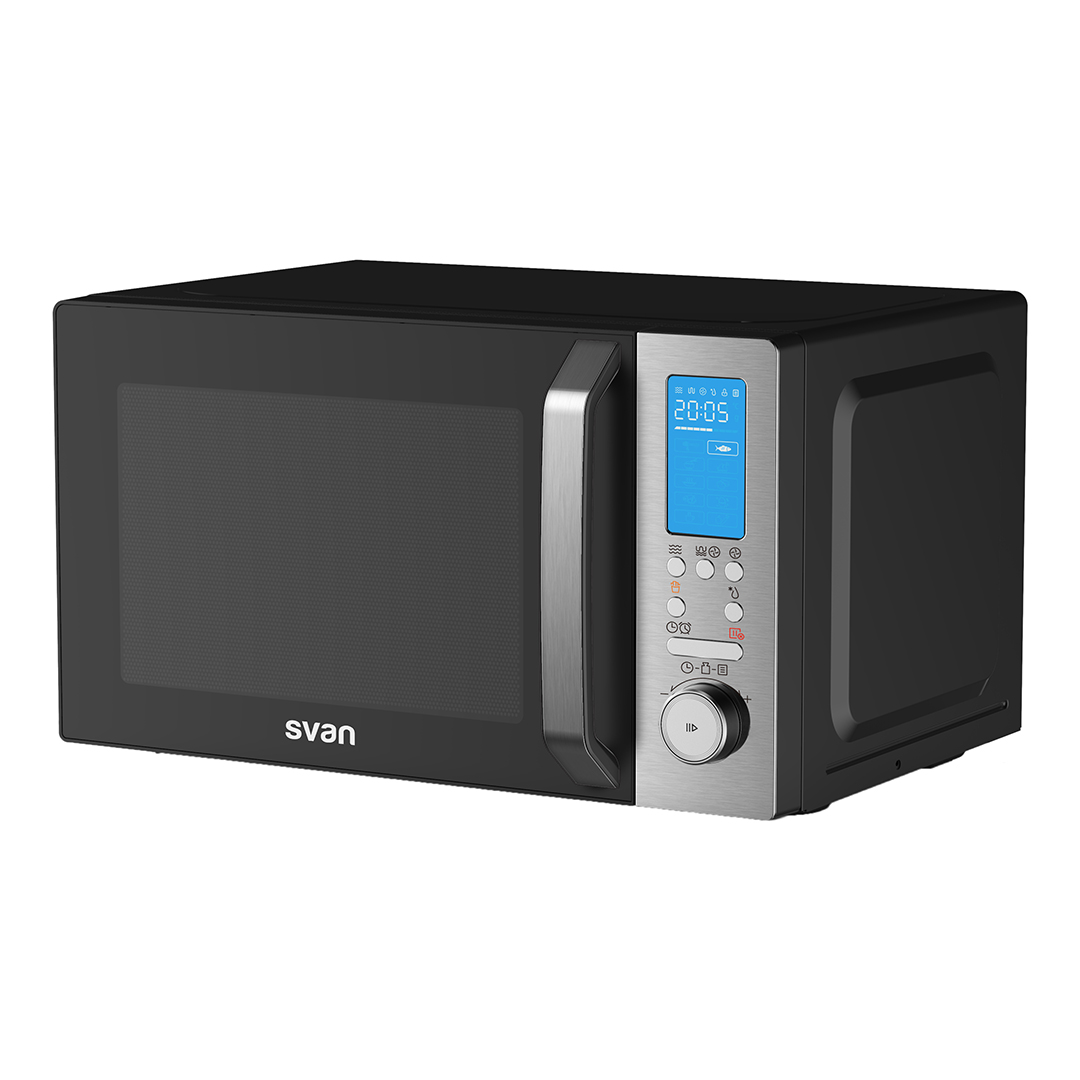 Micro-ondes à convection Svan 26L 900W 30,2cm 49,5cm 44,1cm Noir Affichage Cuisson automatique Air Fry