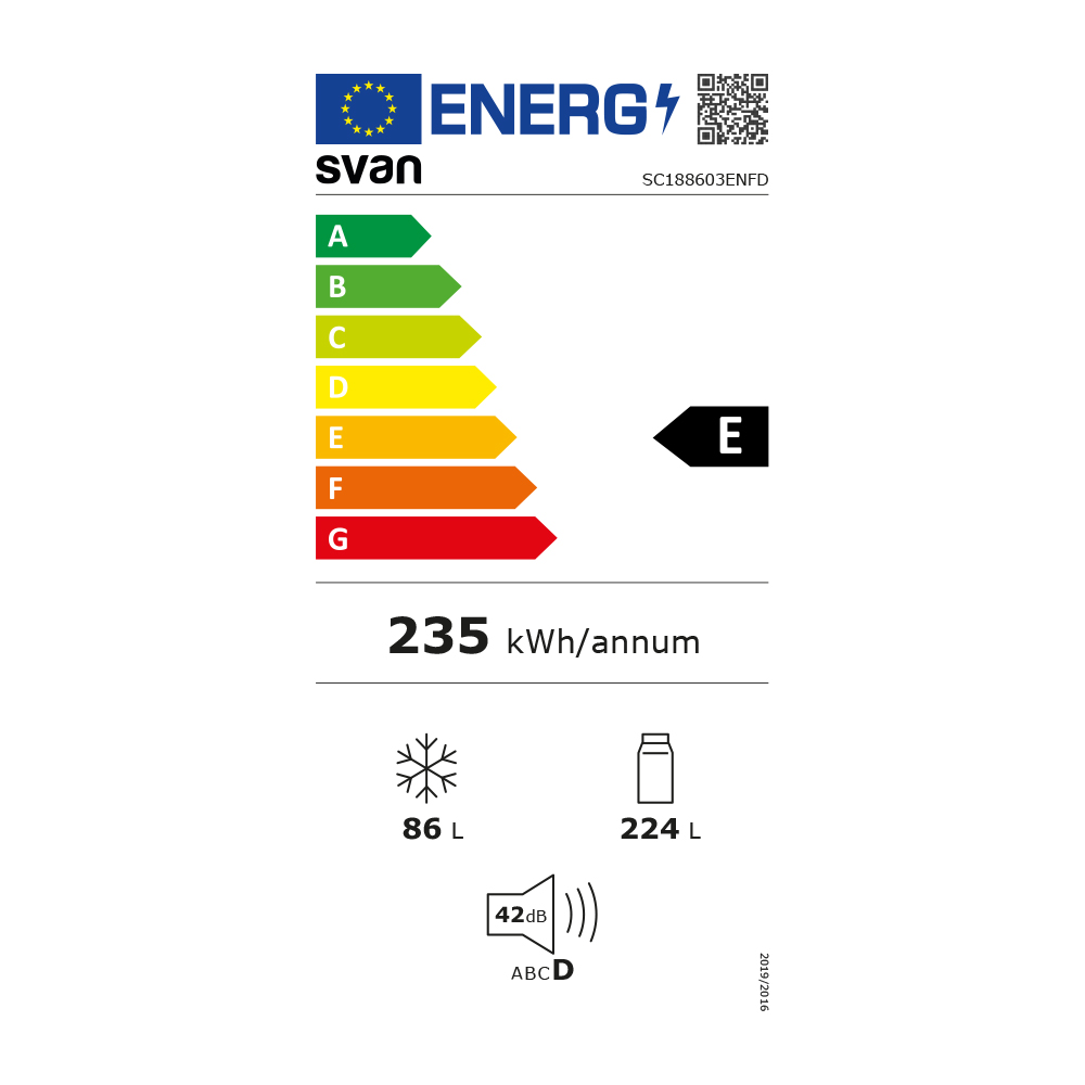 Combi Svan No Frost E 188cm 59,5cm 63cm Blanco Electrónico Inverter Puerta 90º - immagine 3
