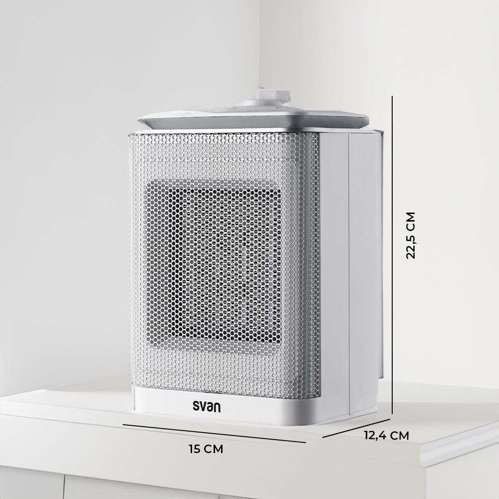 Estufa cerámica Svan 3 Niveles 1500W Blanco Manual Oscilación - immagine 3