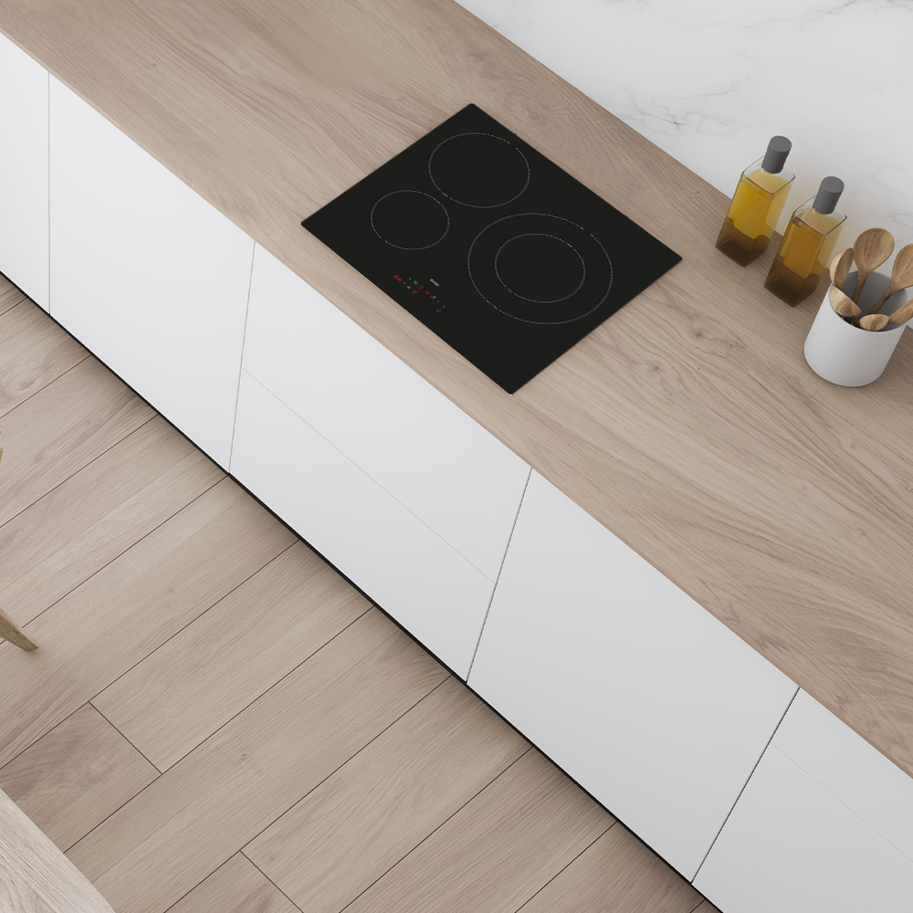 Placa Inducción Svan 7200W 6,2cm 59cm 52cm Cristal negro Táctil 3Z Doble Corona Booster - immagine 3