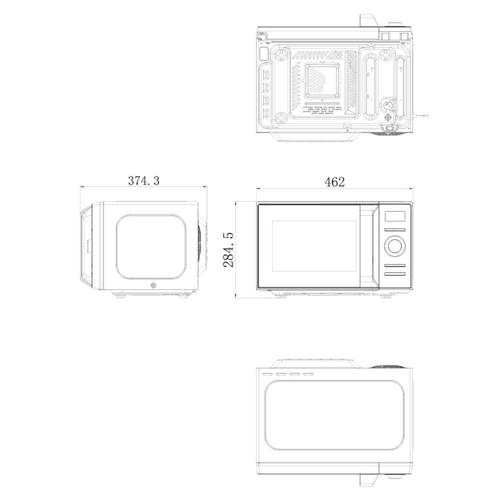 Microondas Grill Svan 20L 800W 28,5cm 46,2cm 37,4cm Blanco Display Auto Cooking – Image 3