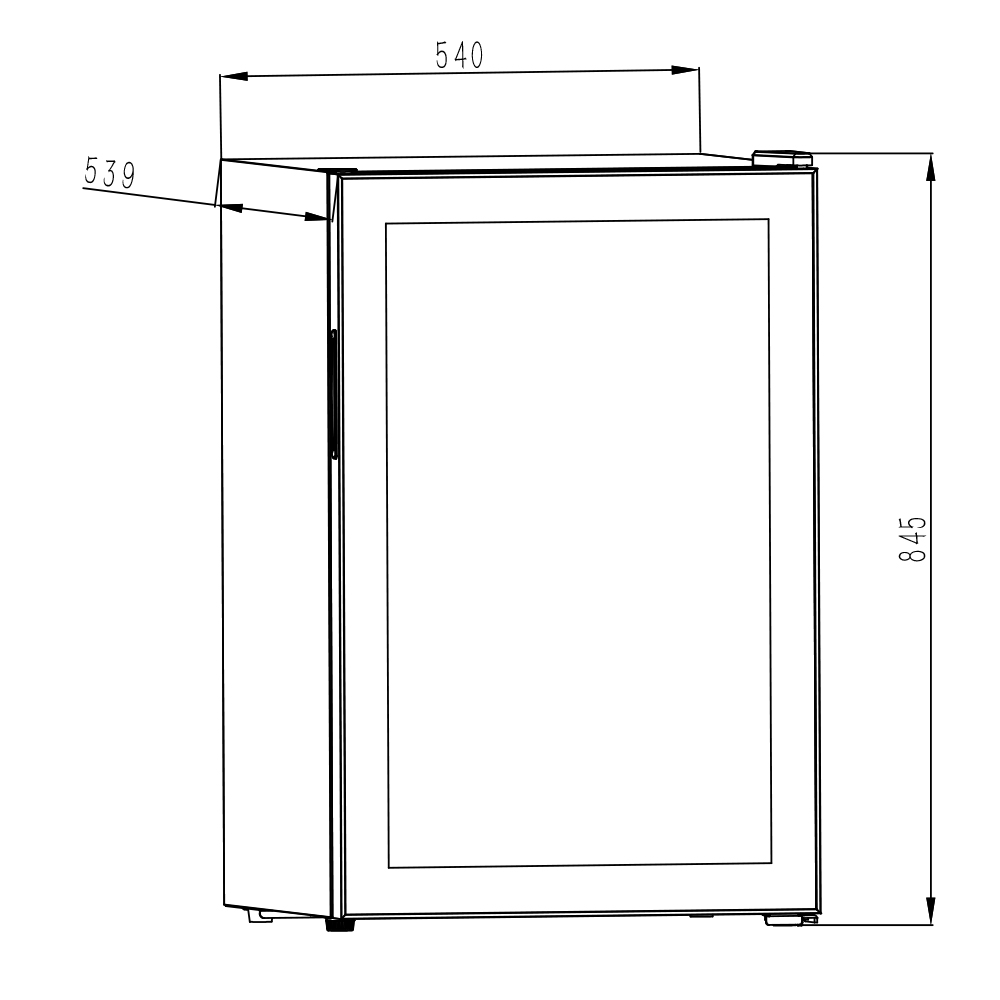 Refrigerador Horeca Svan Cíclico E 84,5cm 54cm 53,9cm Negro Puerta Cristal Puerta 90º - immagine 3