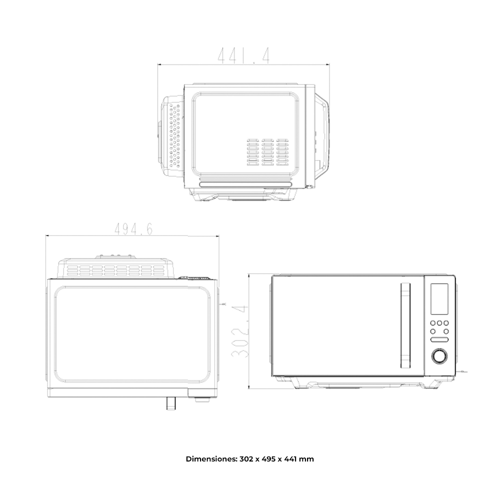 Microondas Convección Svan 26L 900W 30,2cm 49,5cm 44,1cm Negro Display Auto Cooking Air Fry – Image 3