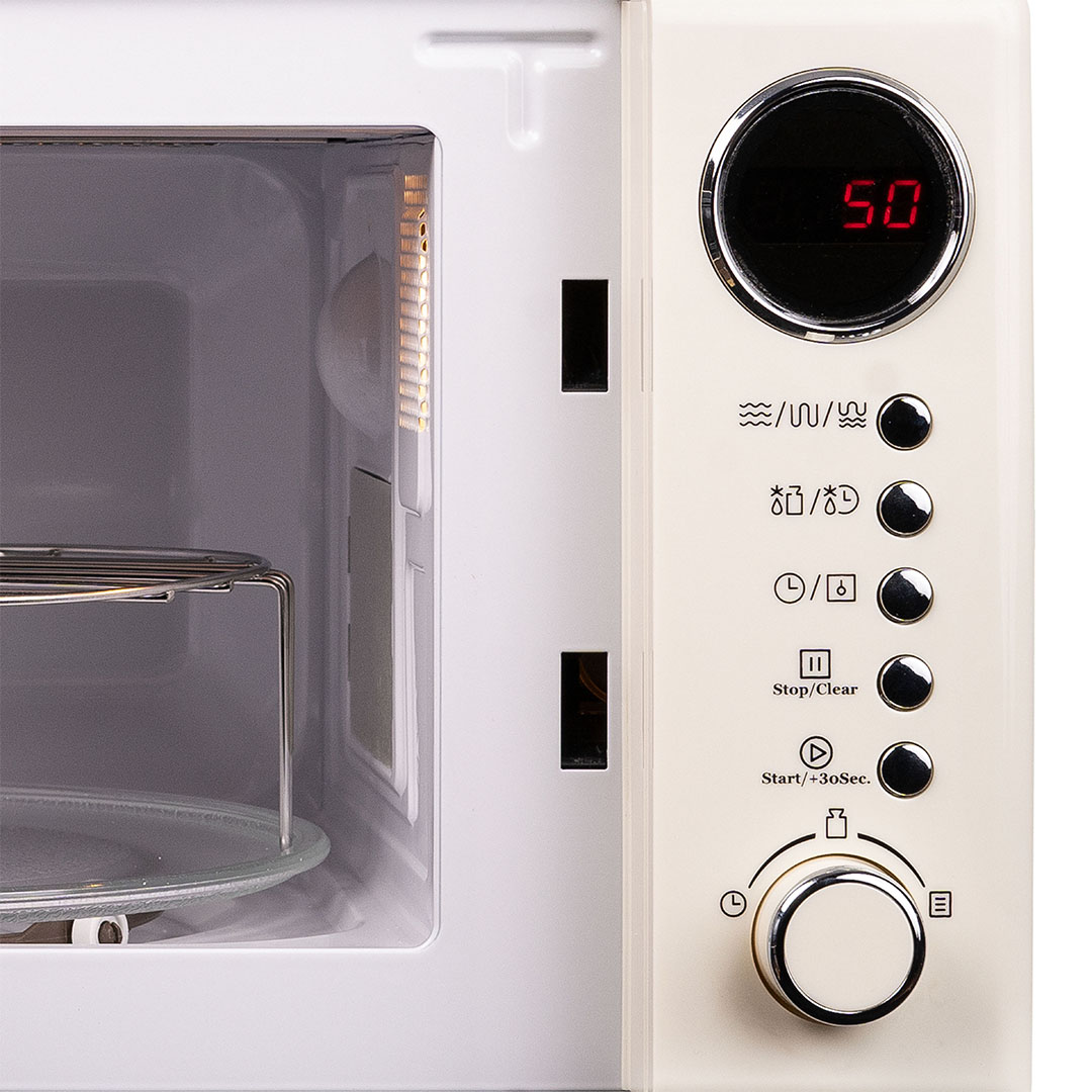 Microondas Grill Svan 20L 70W 25,9cm 44cm 33,5cm Retro crema Display Auto Cooking - immagine 3