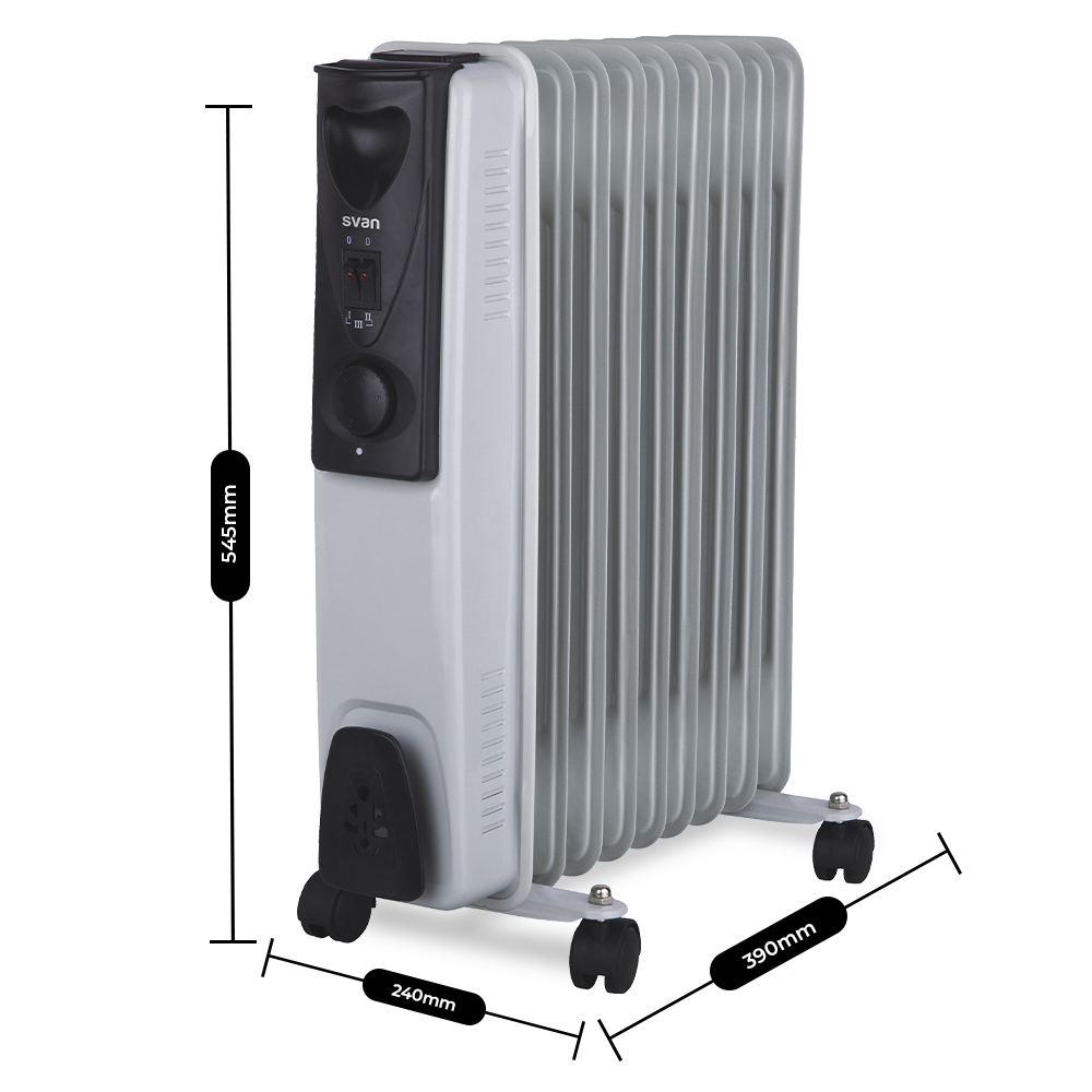 Radiador aceite Svan 9 Elementos 3 Niveles 2000W Blanco y negro Manual - immagine 4