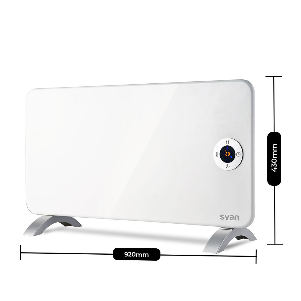 Radiador plano Svan 1 Elemento 2 Niveles 2000W Blanco Táctil Display LED Mando Temporizador - immagine 4