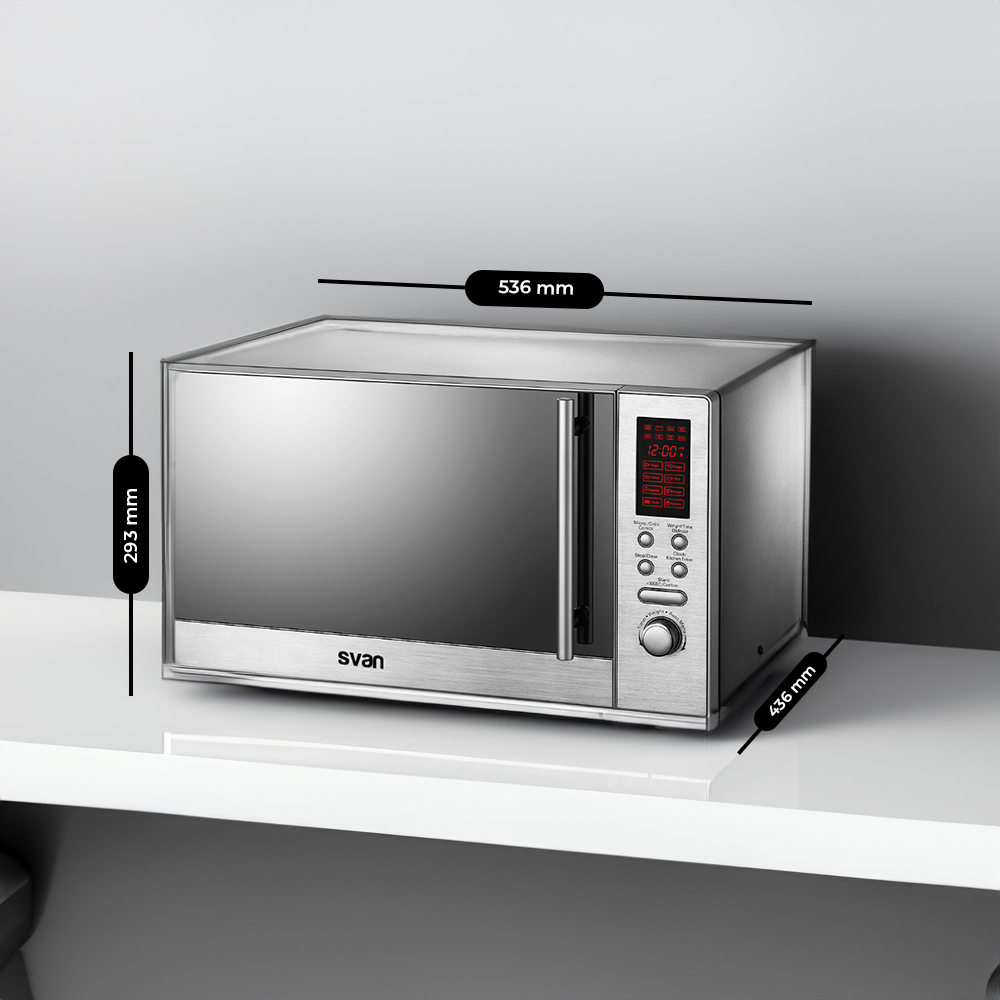 Microondas Grill Svan 23L 800W 29,3cm 53,6cm 43,6cm Inox Display Auto Cooking - immagine 4
