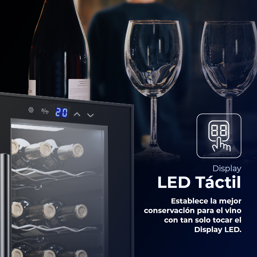 Vinoteca Svan Cíclico 111L 36Bot G 82,7cm 69,6cm 48,2cm Negro Display táctil Única Zona 2Puertas – Image 4