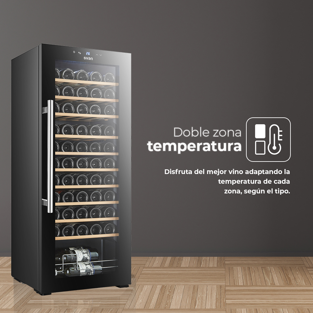 Vinoteca Svan Cíclico 154L 55Bot G 126,2cm 51cm 48cm Negro Display táctil Única Zona 1Puerta – Image 4