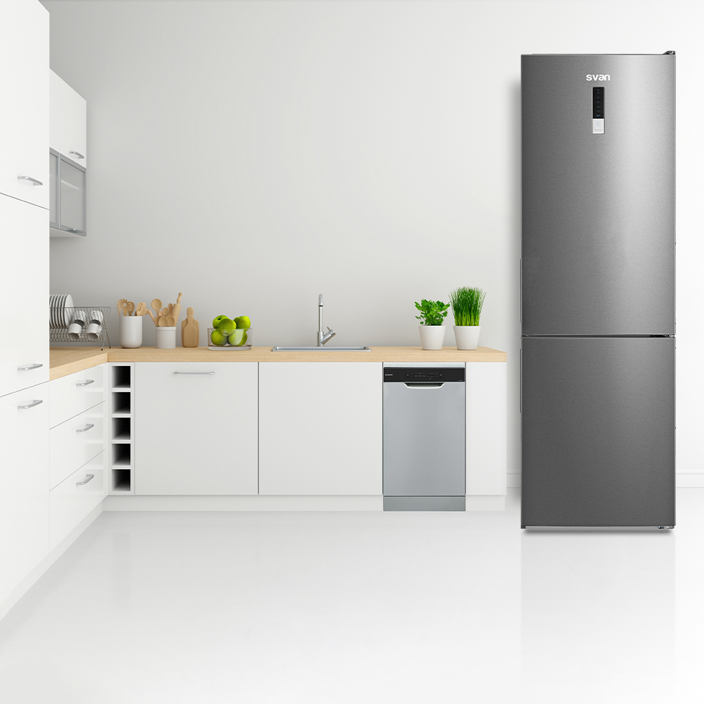 Combi Svan No Frost E 188cm 59.5cm 63cm Inox Electrónico Inverter Puerta 90º - immagine 6