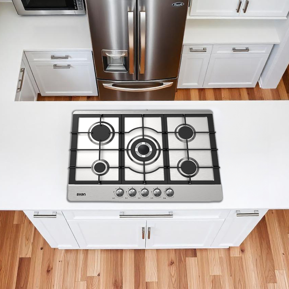 Placa Gas Butano Svan 11500W 9cm 75cm 51cm Inox Manual Auto Ig. 5Q Wok Kit Gas Forja - Imagen 5