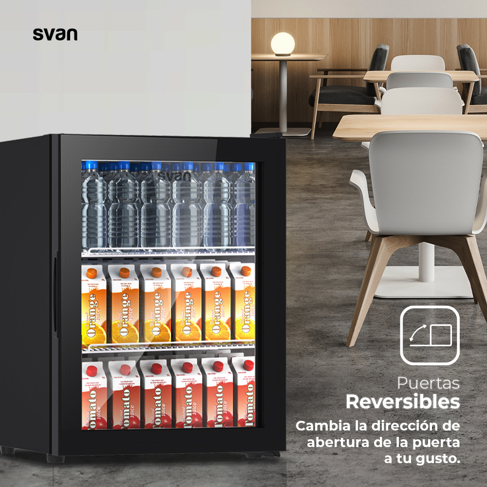 Refrigerador Horeca Svan Peltier G 55cm 40,5cm 43,4cm Negro Manual Puerta Cristal Puerta 90º – Image 5
