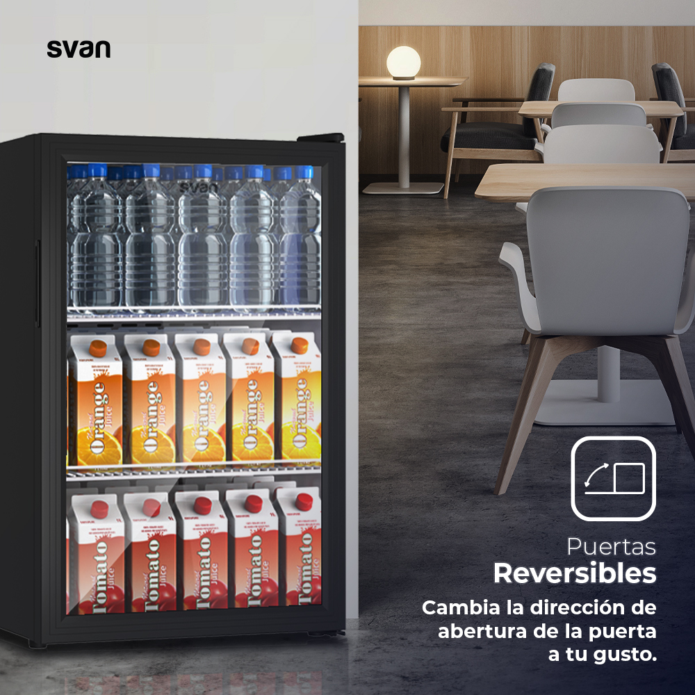 Refrigerador Horeca Svan Cíclico E 84,5cm 54cm 53,9cm Negro Puerta Cristal Puerta 90º - immagine 5