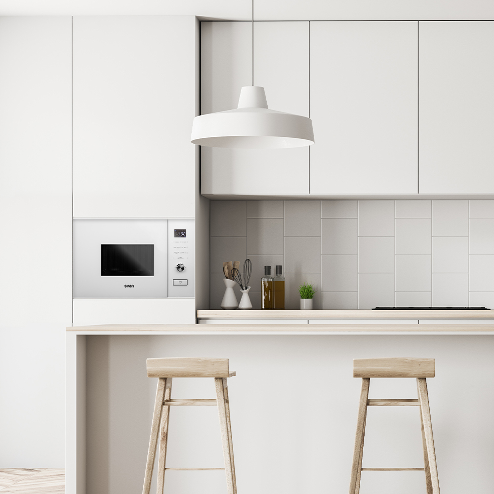 Microondas Grill Svan Integración 20L 800W 38,5cm 59,5cm 31cm Cristal blanco Display Auto Cooking – Image 5