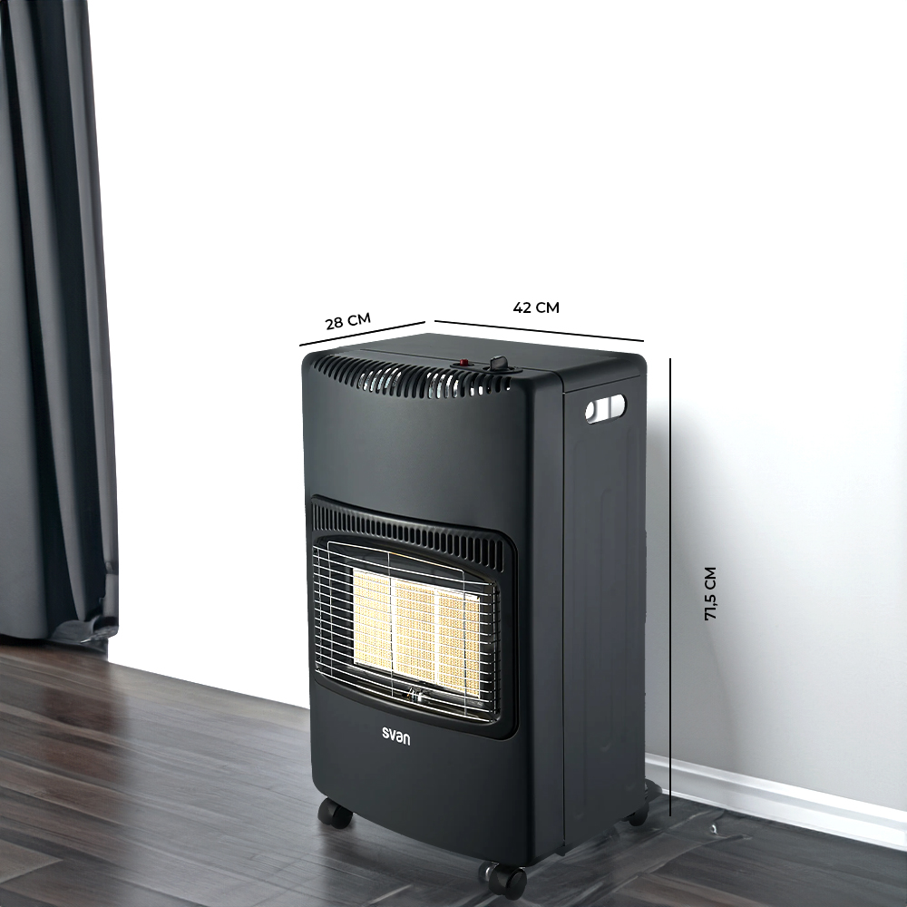 Estufa Butano Infrarrojos Gas Svan 3 Niveles 4200W Negro Manual Plegable - immagine 6