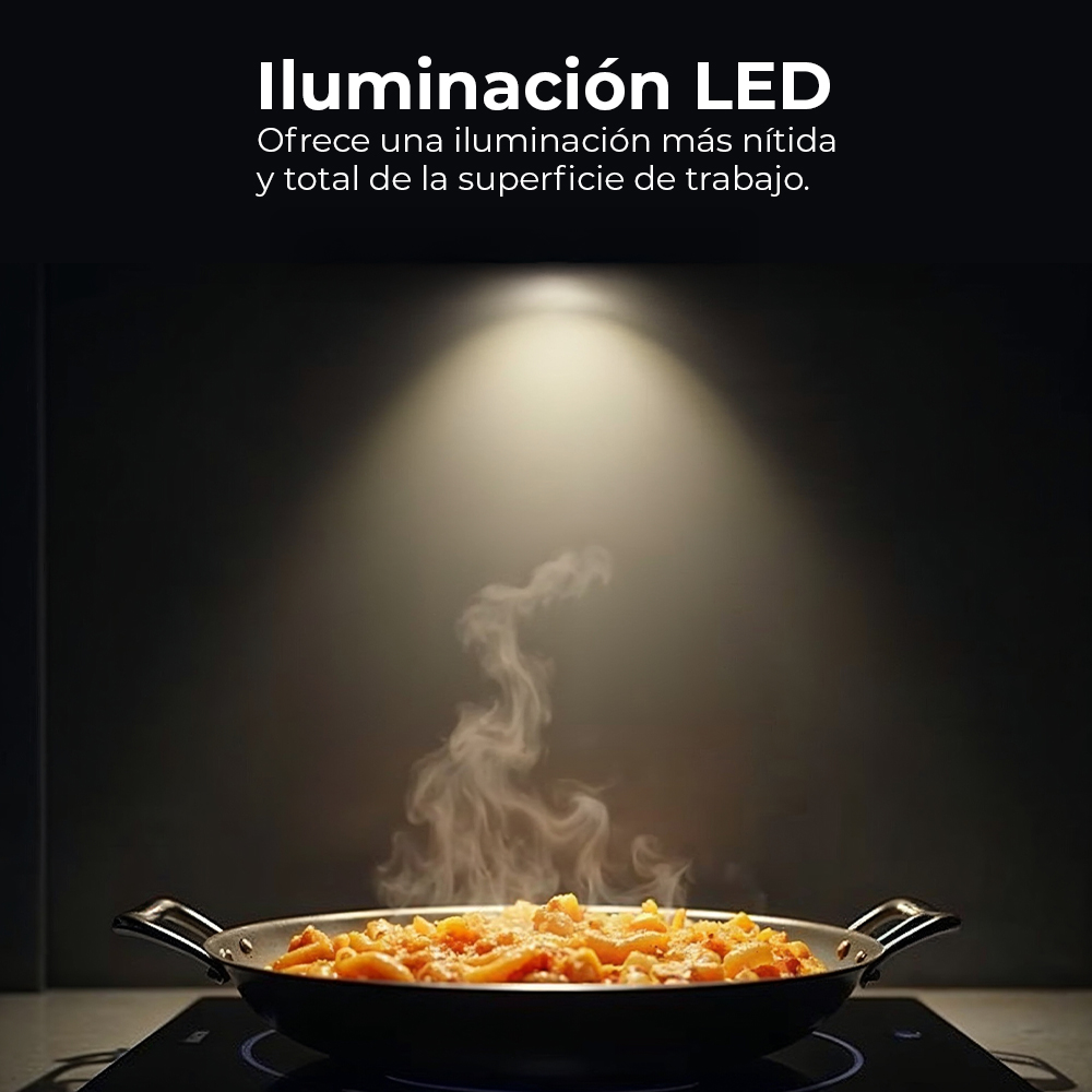 Campana Inclinada Svan, Clase A++ Dimensiones: 108,8cm 59,5cm 30,9cm. Color Cristal negro, Control Táctil Motor Inverter. Potencia de aspiración 370 m3/h, 59 dB. – Image 7