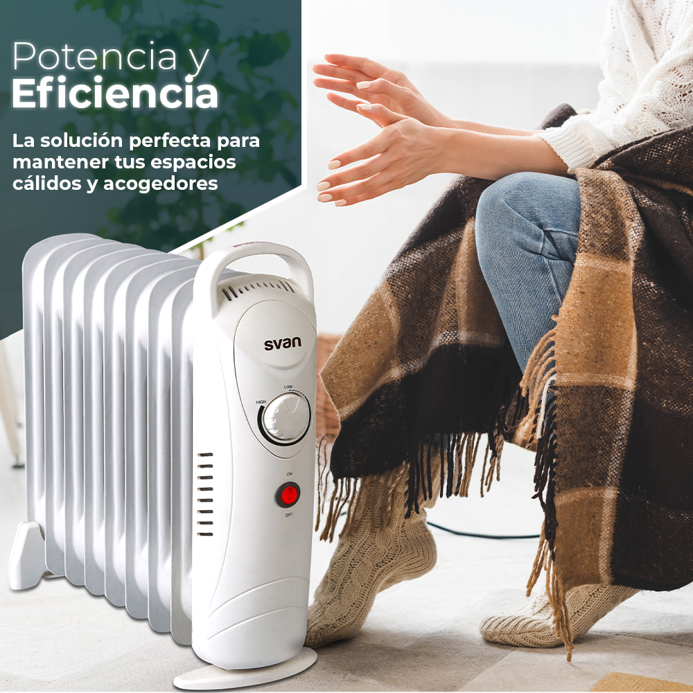 Radiador aceite Svan 9 Elementos 900W Blanco Manual - Imagen 6