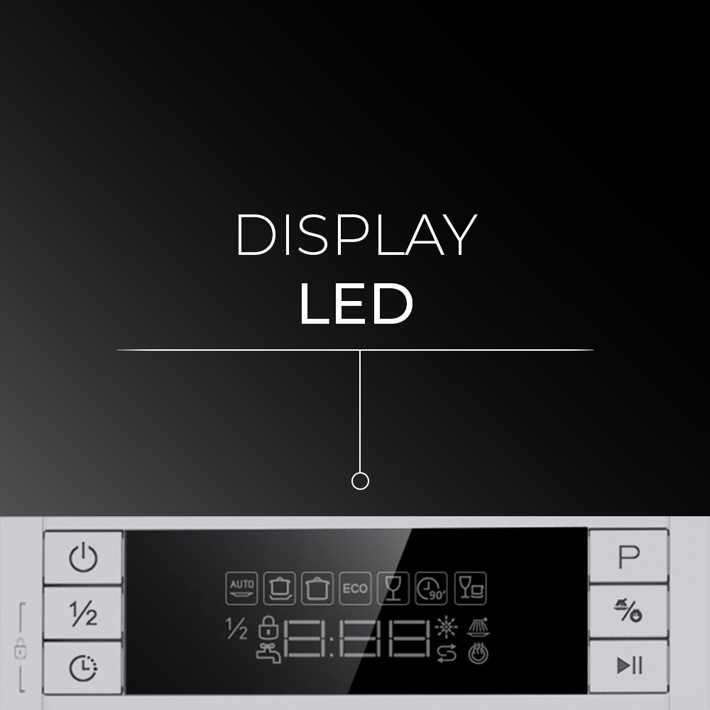 Lavavajillas Svan 9sets E 84,5cm 44,8cm 61cm Inox Display 2B 7P Sec.Residual Media Carga - immagine 7