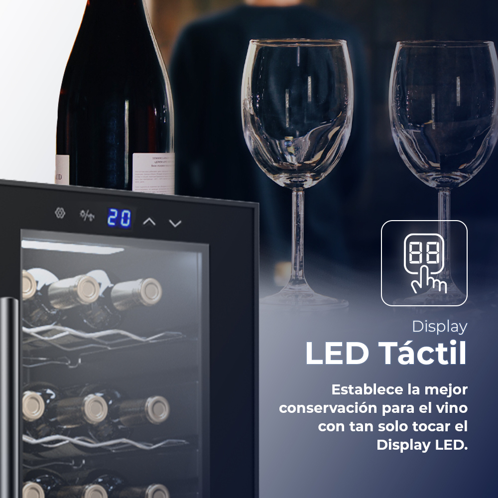 Vinoteca Svan Cíclico 106L 36Bot G 110,5cm 43cm 48,2cm Negro Display táctil Única Zona 1Puerta – Image 6