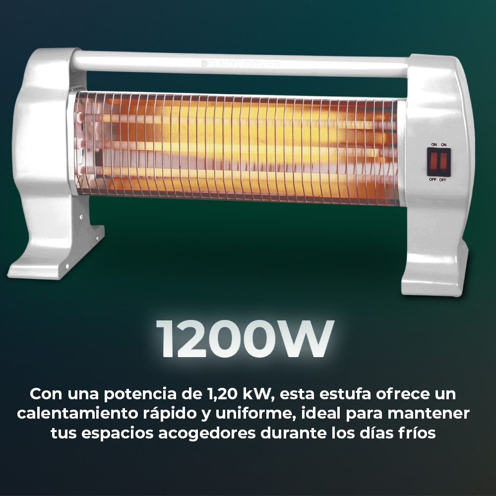 Estufa eléctrica Halógena Svan 3 Niveles 1200W Blanco Manual – Image 7