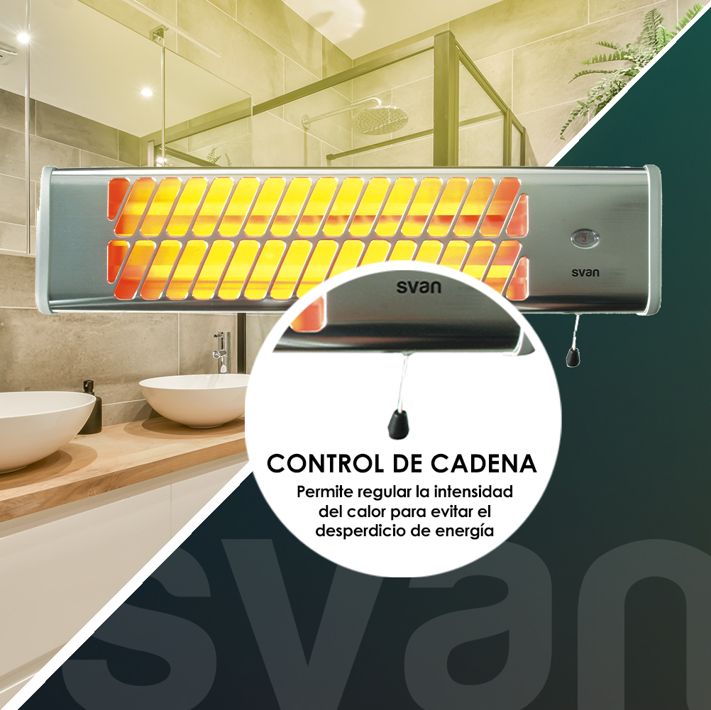 Estufa eléctrica Halógena Svan 3 Niveles 1500W Plata Cadena - immagine 7