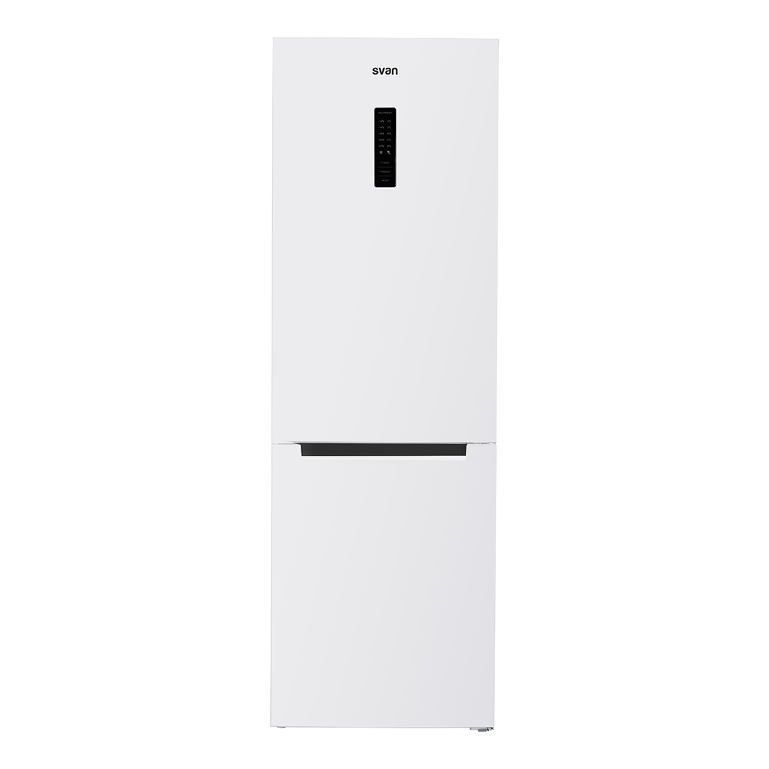 Frigorífico Combi Svan, No Frost. Clase E. Dimensiones: 186,5cm 60cm 68cm. Color Blanco, Control Electrónico. Motor Inverter.