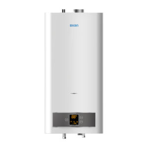 Calentador de Gas Butano Svan Vertical 11 Litros por minuto A Blanco Display LED táctil Bajo + Tubo