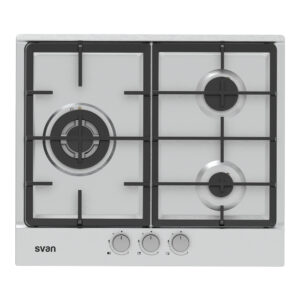 Placa Gas Butano Svan 6750W 9cm 59cm 51cm Inox Manual Auto Ig. 3Q Wok Kit Gas Forja