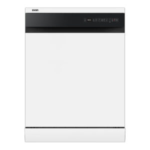 Lavavajillas Svan,Capacidad 14sets, Clase E. Dimensiones: 84,5cm 59,8cm 59,1cm. Color Blanco, Control con Display táctil. 2 Bandejas y 6 Programas.