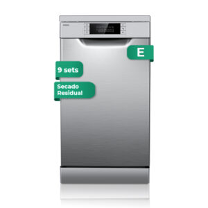 Lavavajillas Svan 9sets E 84,5cm 44,8cm 61cm Inox Display 2B 7P Sec.Residual Media Carga