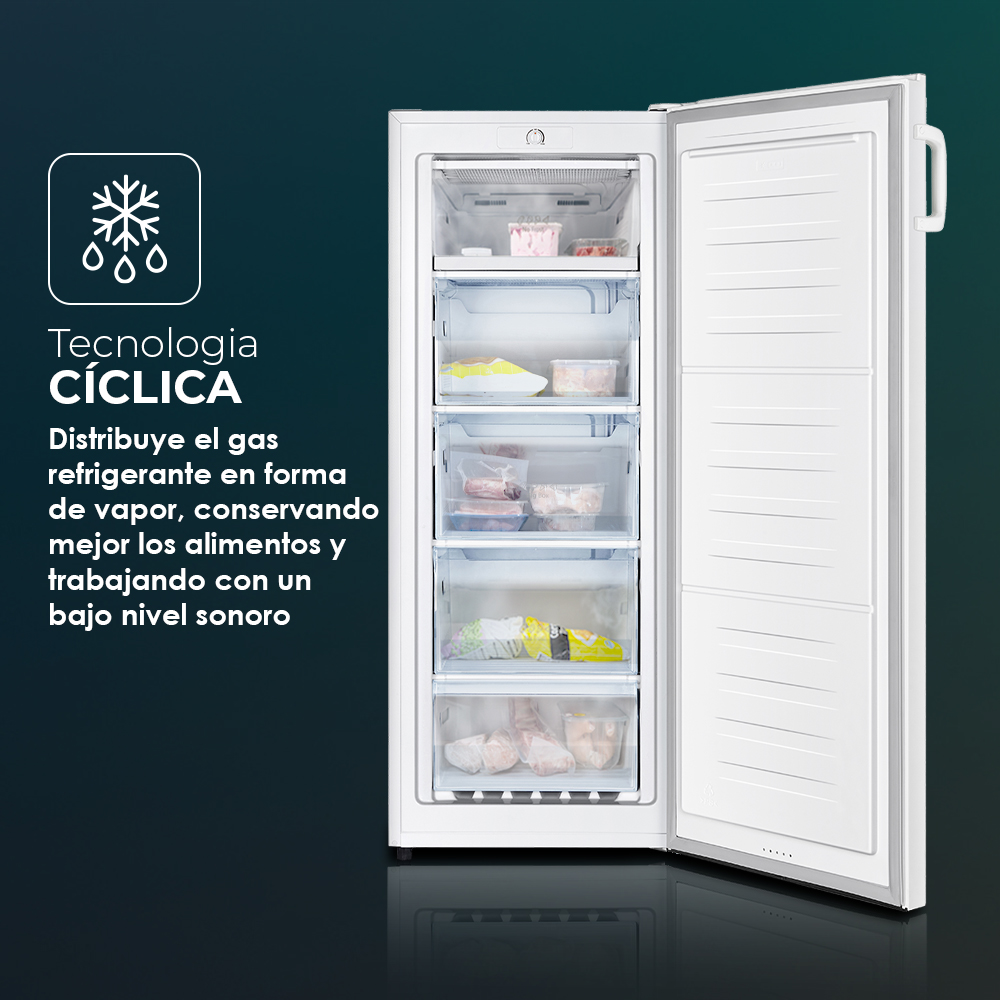 Congelador vertical Svan Cíclico 165L E 143,4cm 55cm 58,8cm Blanco Manual – Image 2