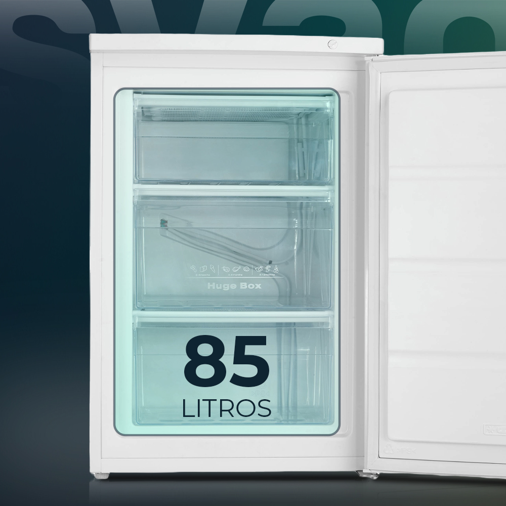 Congelador vertical Svan Cíclico 85L E 84,5cm 56cm 57,5cm Blanco Manual - Imagen 3