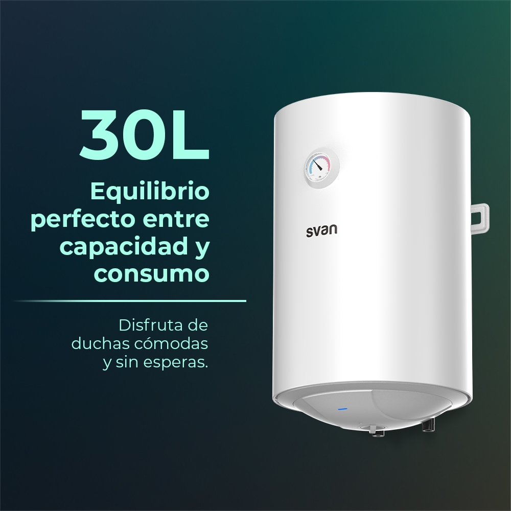 Termo eléctrico Svan Vertical 30L 1500W C 60cm 34cm 37,5cm Blanco Manual – Image 3