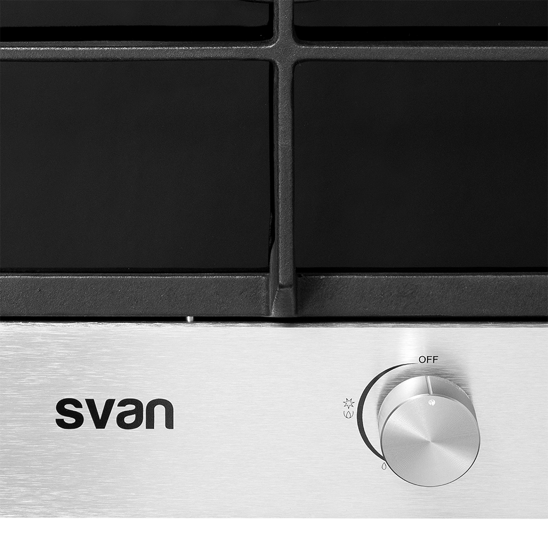Placa Gas Butano Svan 3400W 10cm 29,4cm 51cm Cristal negro Manual Auto Ig. 1Q Wok Kit Gas Forja - immagine 2