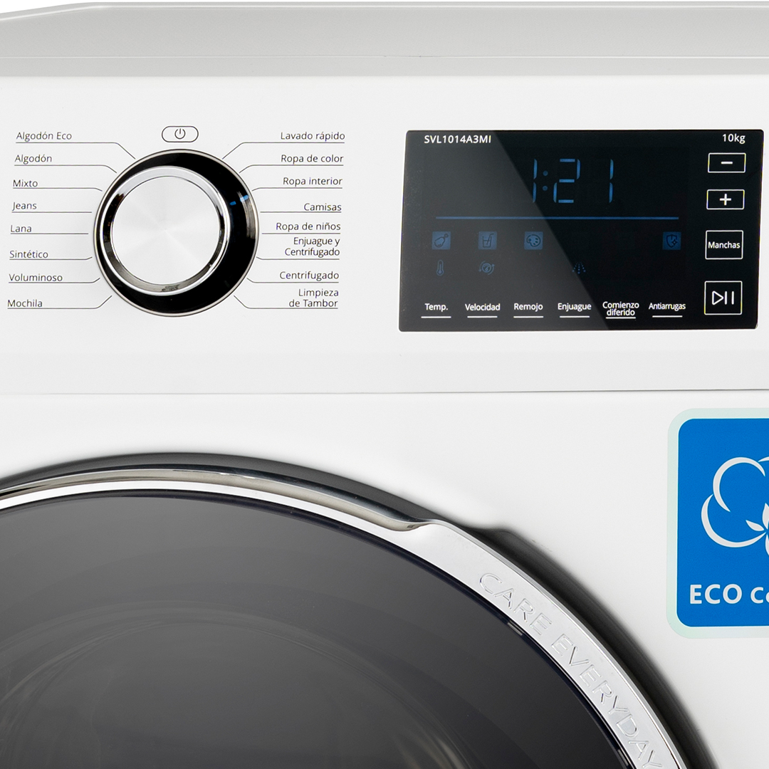 Lavadora Svan 10kg 1400rpm C 85cm 60cm 63,5cm Blanco Display táctil Inverter Puerta XXL T.Diamante – Image 2