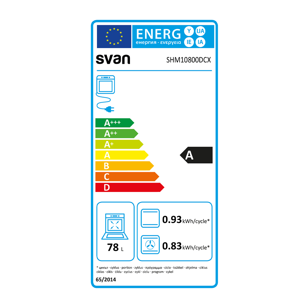 Horno Multifunción Svan 78L A 59,5cm 59,5cm 57,5cm Inox Display 10P Cortina aire G.Telescópicas - immagine 3