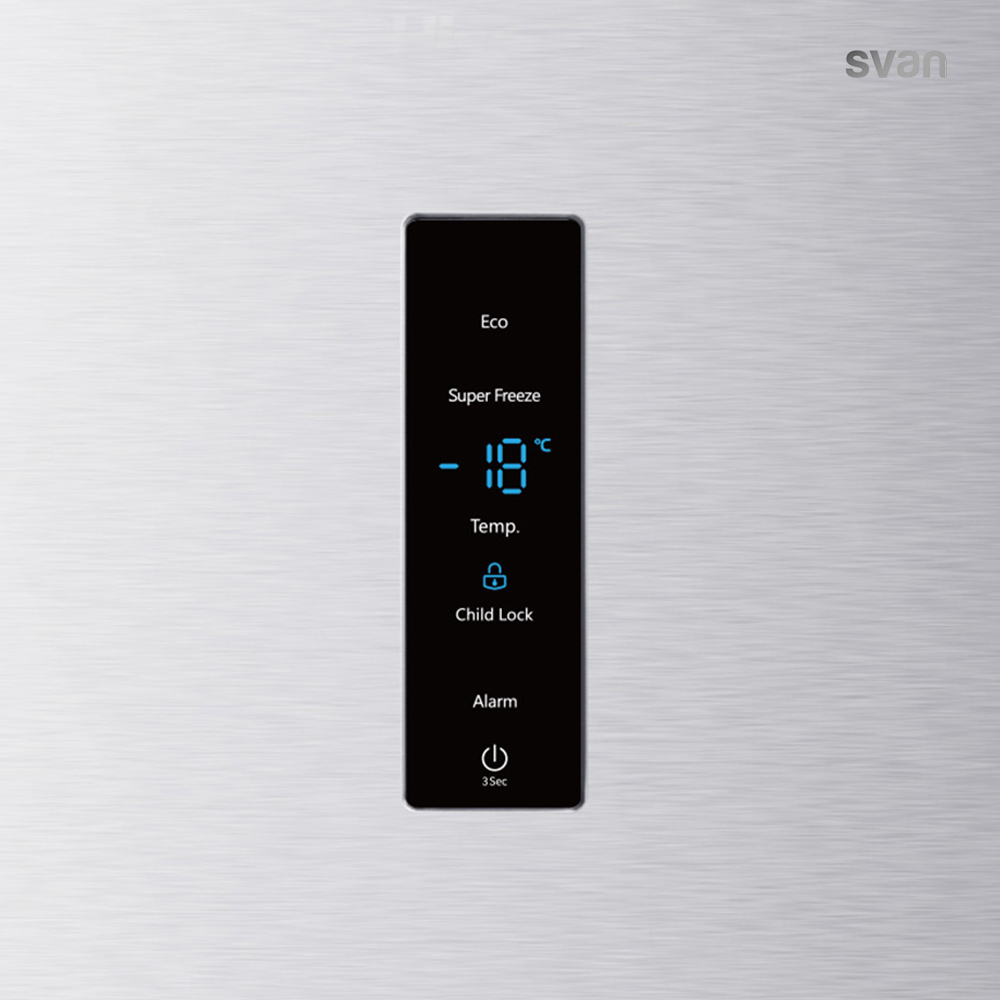 Congelador vertical Svan No Frost 274L E 185,5cm 59,5cm 71,5cm Inox Display táctil Modo Eco - Imagen 4