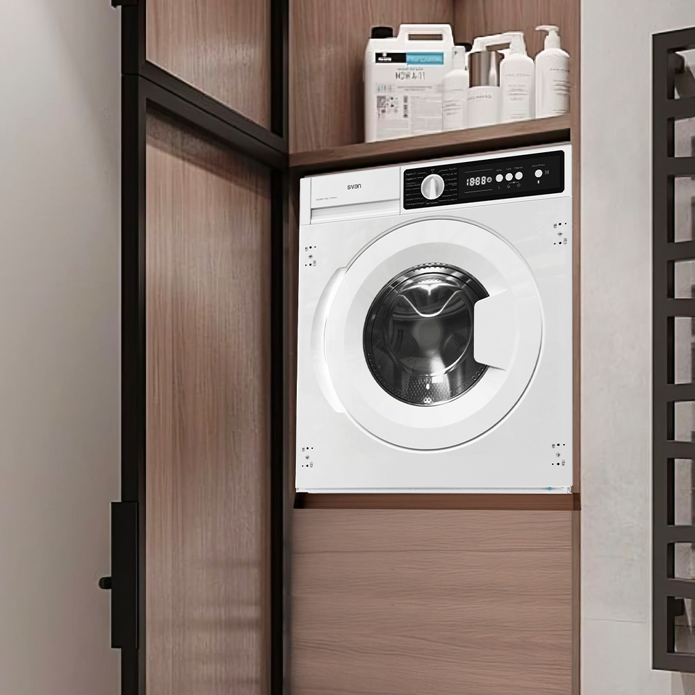 Lavadora Svan Integración 8kg 1200rpm D 81,7cm 59,7cm 54,4cm Blanco Display Antialérgico Puerta XXL – Image 3