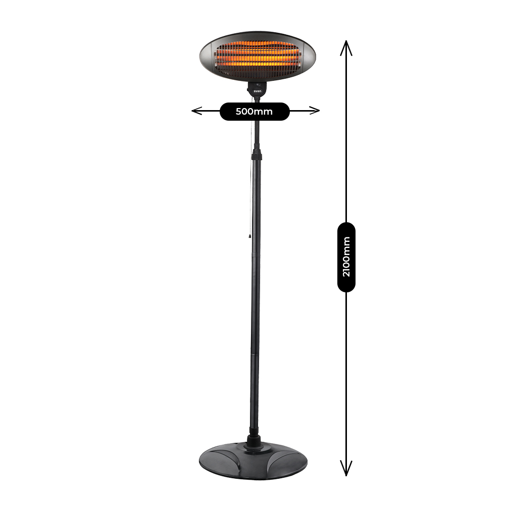 Estufa eléctrica Halógena Svan 3 Niveles 2000W Negro Cadena Uso exterior - immagine 3